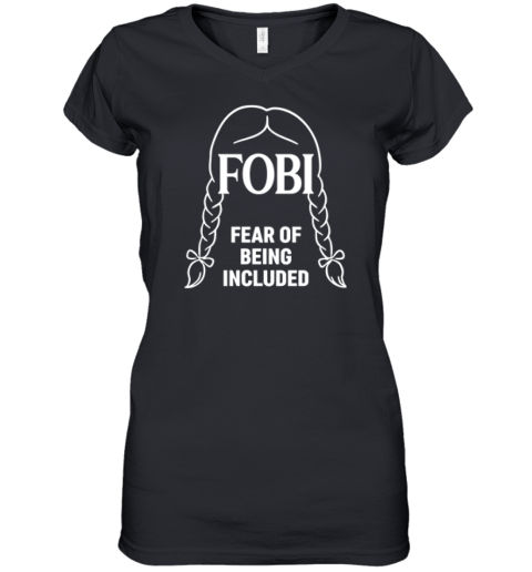 Wednesday Addams FOBI Fear Of Being Included Premium Women's V-Neck T-Shirt