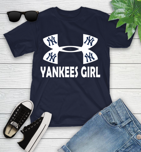 MLB New York Yankees Girl Under Armour Baseball Sports Youth T-Shirt 2