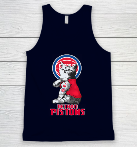NBA Basketball My Cat Loves Detroit Pistons Tank Top 2