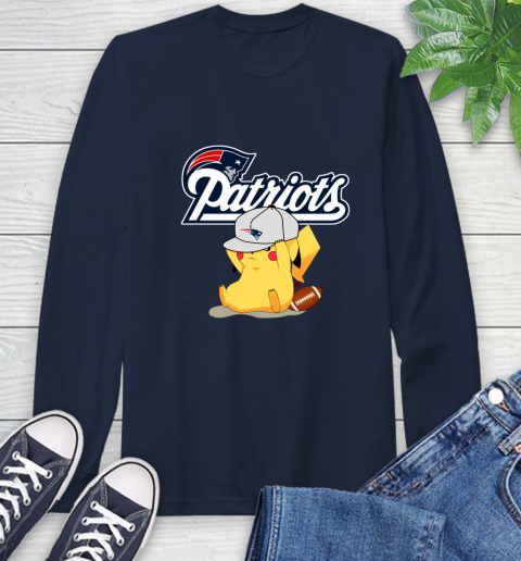 NFL Pikachu Football Sports New England Patriots Long Sleeve T-Shirt 4