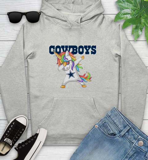 Dallas Cowboys NFL Football Funny Unicorn Dabbing Sports Youth Hoodie