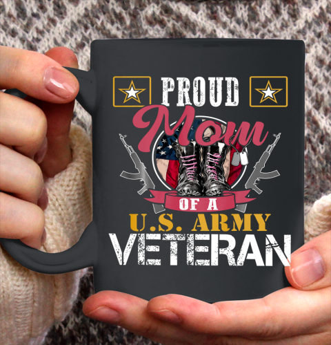 Veteran Shirt Vintage Proud Mom Of A U S Army Veteran Gift Ceramic Mug 11oz