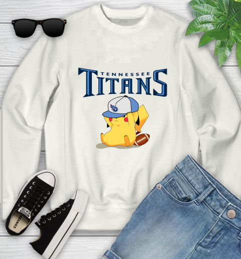 NFL Pikachu Football Tennessee Titans Youth Sweatshirt