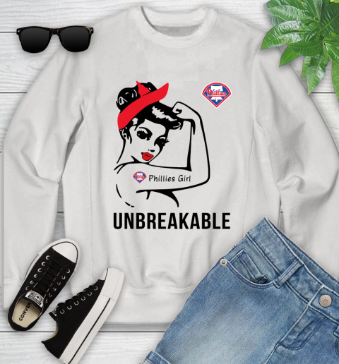 MLB Philadelphia Phillies Girl Unbreakable Baseball Sports Youth Sweatshirt
