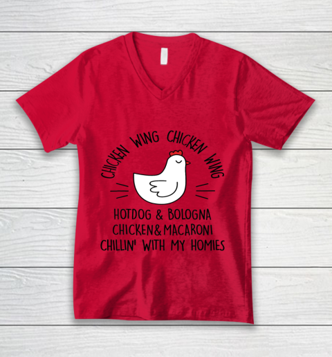 Viral Chicken Wing Chicken Wing Hot Dog Bologna Song Lyric V-Neck T-Shirt 3