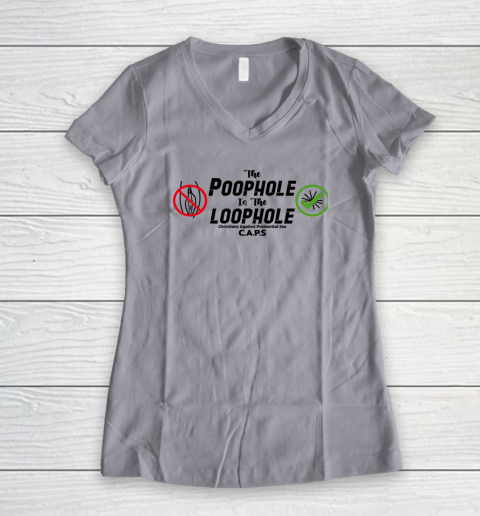 Poophole Is The Loophole Christians Against Premarital Sex Women's V-Neck T-Shirt 2