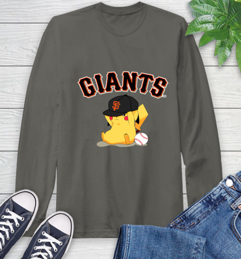 MLB Pikachu Baseball Sports San Francisco Giants Long Sleeve T-Shirt 8