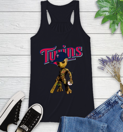 MLB Minnesota Twins Groot Guardians Of The Galaxy Baseball Racerback Tank 10