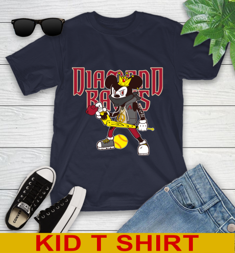 Arizona Diamondbacks MLB Baseball Mickey Peace Sign Sports Youth T-Shirt 3