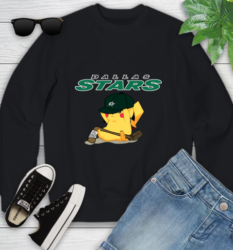 NHL Pikachu Hockey Sports Dallas Stars Youth Sweatshirt 2