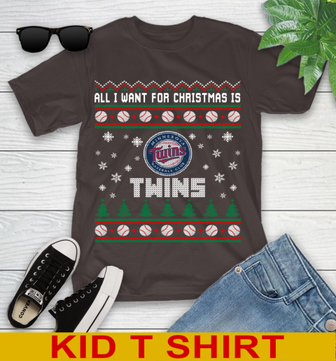 MLB All I Want For Christmas Is Minnesota Twins Baseball Sports 102