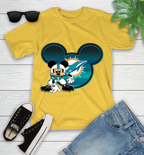 NFL Miami Dolphins Mickey Mouse Disney Football T Shirt Youth T-Shirt 20