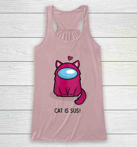 Among Us Game Shirt Cute Cat Astronaut Among me or us Nerdy Girl Gamer Racerback Tank 5
