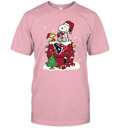 A Happy Christmas With Houston Texans Snoopy Unisex Jersey Tee