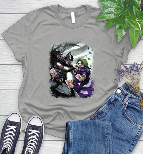 Columbus Blue Jackets NHL Hockey Batman Fighting Joker DC Comics Women's T-Shirt - Image 11