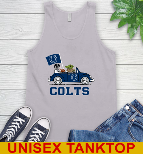 NFL Football Indianapolis Colts Darth Vader Baby Yoda Driving Star Wars Shirt Tank Top 4