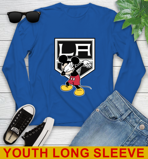 Los Angeles Kings NHL Hockey Dabbing Mickey Disney Sports Youth Long Sleeve 10