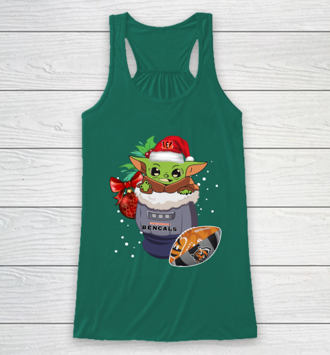 Cincinnati Bengals Christmas Baby Yoda Star Wars Funny Happy NFL Racerback Tank 6