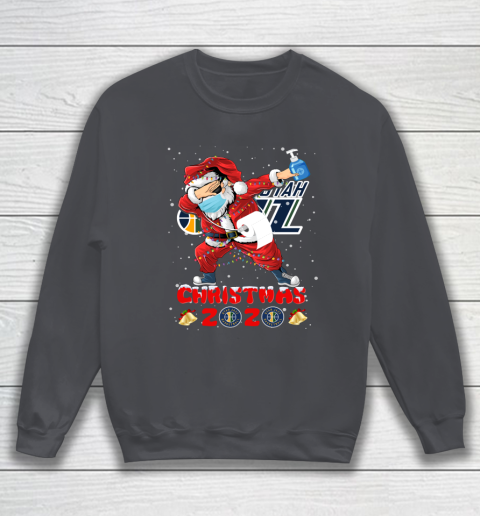Utah Jazz Funny Santa Claus Dabbing Christmas 2020 NBA Sweatshirt 4