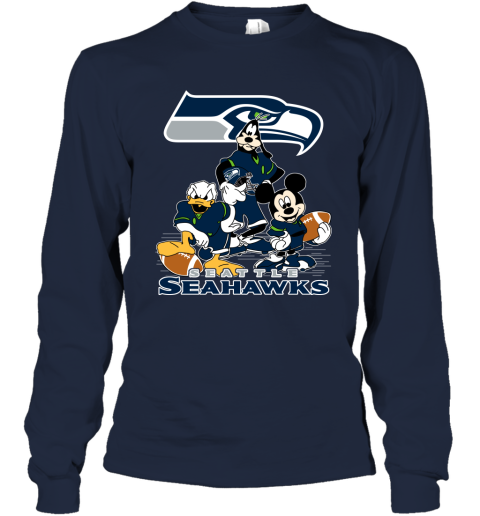 NFL Team Apparel Youth Seattle Seahawks Race Time Navy Long Sleeve