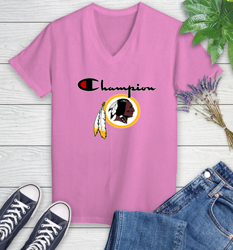 NFL Football Washington Redskins Champion Shirt Women's V-Neck T-Shirt 10
