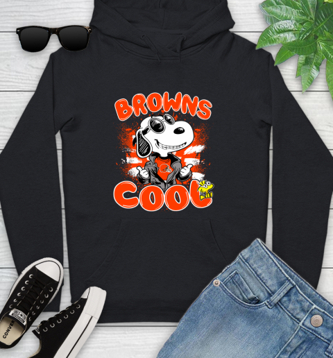 NFL Football Cleveland Browns Cool Snoopy Shirt Youth Hoodie