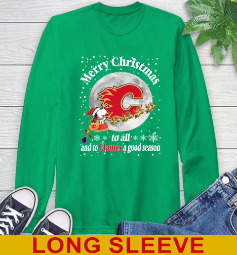 Calgary Flames Merry Christmas To All And To Flames A Good Season NHL Hockey Sports Long Sleeve T-Shirt 8