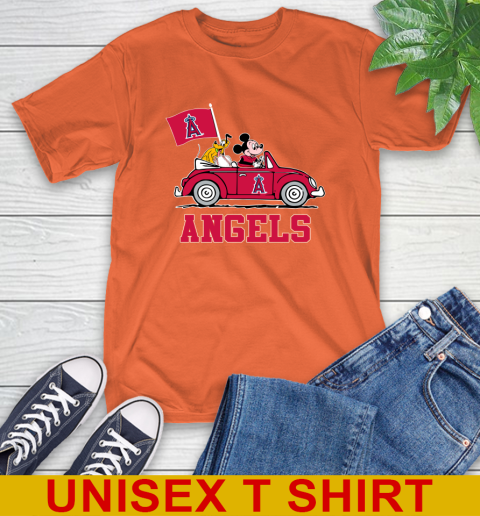 MLB Baseball Los Angeles Angels Pluto Mickey Driving Disney Shirt T-Shirt 5