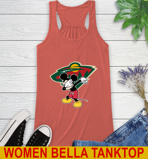 Minnesota Wild NHL Hockey Dabbing Mickey Disney Sports Racerback Tank 4