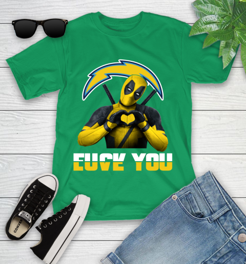 NHL San Diego Chargers Deadpool Love You Fuck You Football Sports Youth T-Shirt 8