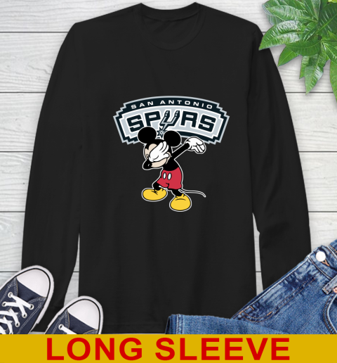 San Antonio Spurs NBA Basketball Dabbing Mickey Disney Sports Long Sleeve T-Shirt 2