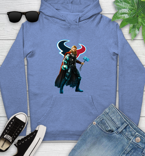 NFL Thor Avengers Endgame Football Houston Texans Youth Hoodie 12