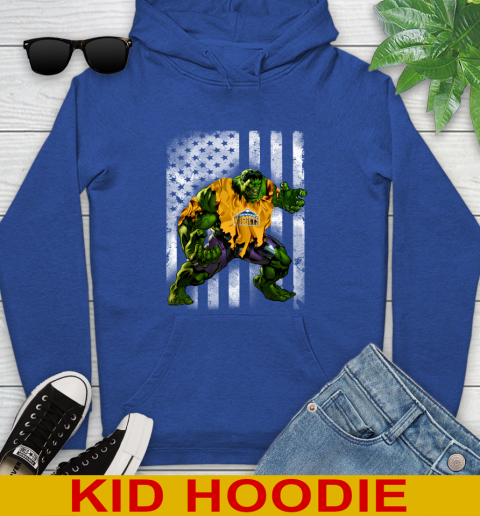 Denver Nuggets Hulk Marvel Avengers NBA Basketball American Flag Youth Hoodie 10