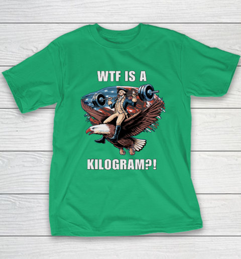 WTF is a Kilogram_ Funny 4th of July Patriotic Eagle USA Youth T-Shirt 4
