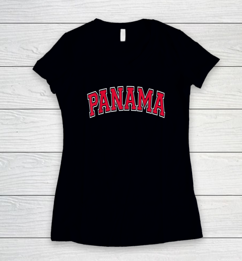 Panama Varsity Style Women's V-Neck T-Shirt