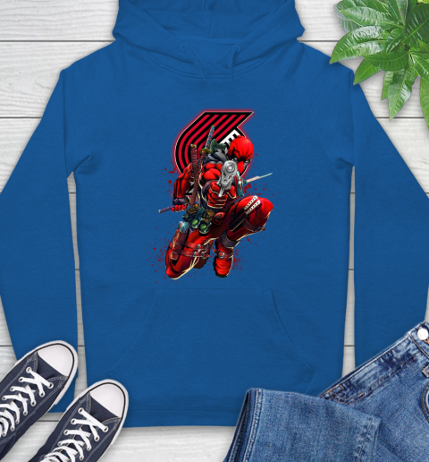 NBA Deadpool Marvel Comics Sports Basketball Portland Trail Blazers Hoodie 9