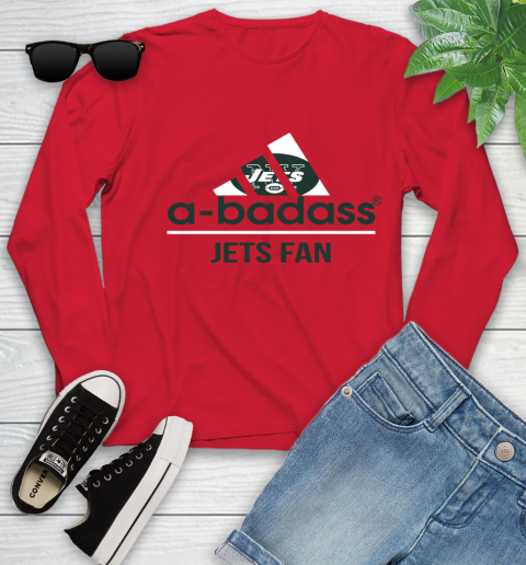 New York Jets NFL Football A Badass Adidas Adoring Fan Sports Youth Long Sleeve 11