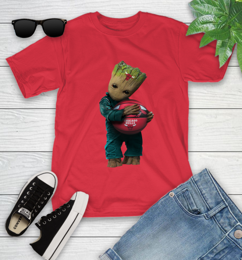 NBA Groot Guardians Of The Galaxy Basketball Sports Chicago Bulls Youth T-Shirt 10