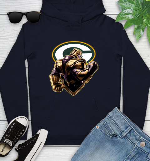 NFL Thanos Avengers Endgame Football Sports Green Bay Packers Youth Hoodie 4