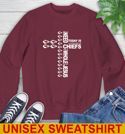 NFL All I Need Today Is A Little Bit Of Kansas City Chiefs Cross Shirt Sweatshirt 6
