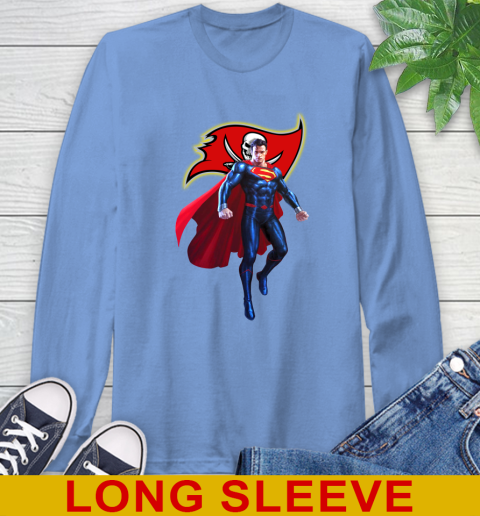 NFL Superman DC Sports Football Tampa Bay Buccaneers Long Sleeve T-Shirt 11