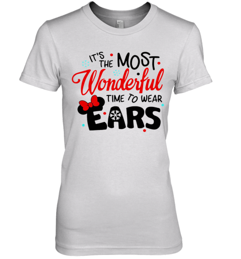 Disney Minnie Mouse It'S The Most Wonderful Time To Wear Ears Premium Women's T-Shirt