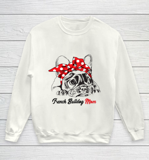 Dog Mom Shirt French Bulldog Mom Red Bandana Women T shirt Gift Dog Lover Youth Sweatshirt