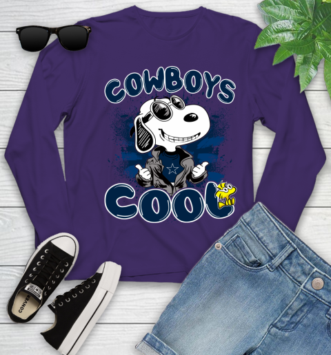 NFL Football Dallas Cowboys Cool Snoopy Shirt Youth Long Sleeve 4