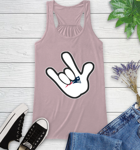 New England Patriots NFL Football Mickey Rock Hand Disney Racerback Tank 11