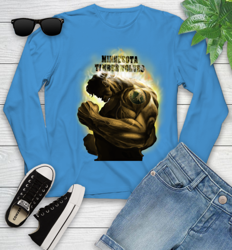 Minnesota Timberwolves NBA Basketball Hulk Marvel Avengers Sports Youth Long Sleeve 8