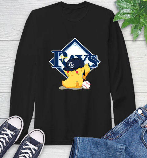 MLB Pikachu Baseball Sports Tampa Bay Rays Long Sleeve T-Shirt 2