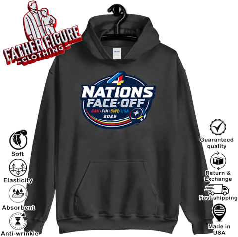 4 Nations Face-Off CAN FIN SWE USA 2025 Hoodie - Father 4 Nations Face-Off CAN FIN SWE USA 2025 Hoodie - Father
