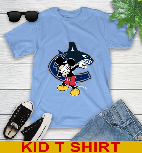 Vancouver Canucks NHL Hockey Dabbing Mickey Disney Sports Youth T-Shirt 11