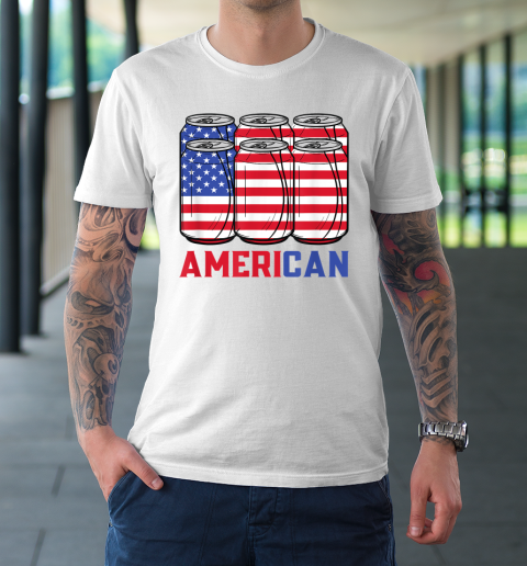 AmeriCan 4th of July Patriotic USA Flag Merica BBQ Cookout T-Shirt